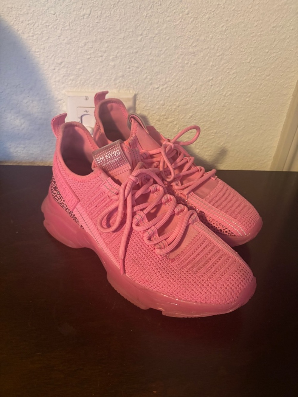 Steve Madden maxima All-Pink Knit Sneakers - Chunky Sole Casual Shoes